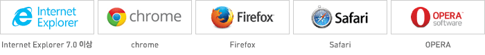����å ������ ����ȭ ������ - Internet Explorer 7.0�̻�, chrome, Firefox, Safari, OPERA